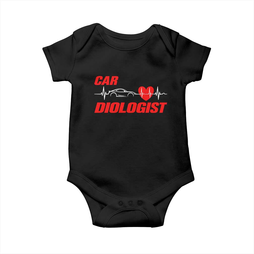 Car Diologist Baby Onesie Funny Car Guy Mechanic Engineer Heartbeat