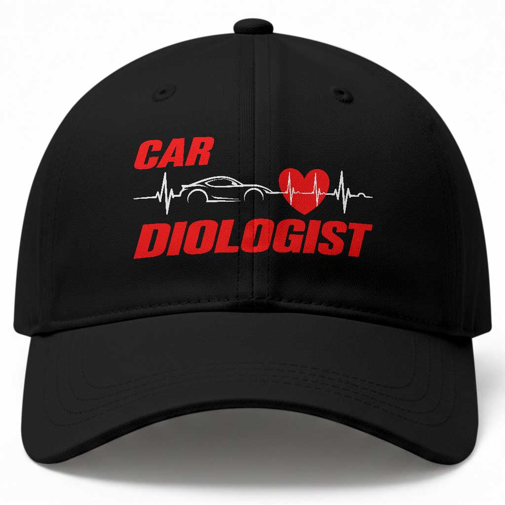 Car Diologist Baseball Cap Funny Car Guy Mechanic Engineer Heartbeat