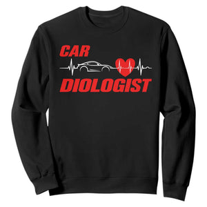 Car Diologist Sweatshirt Funny Car Guy Mechanic Engineer Heartbeat
