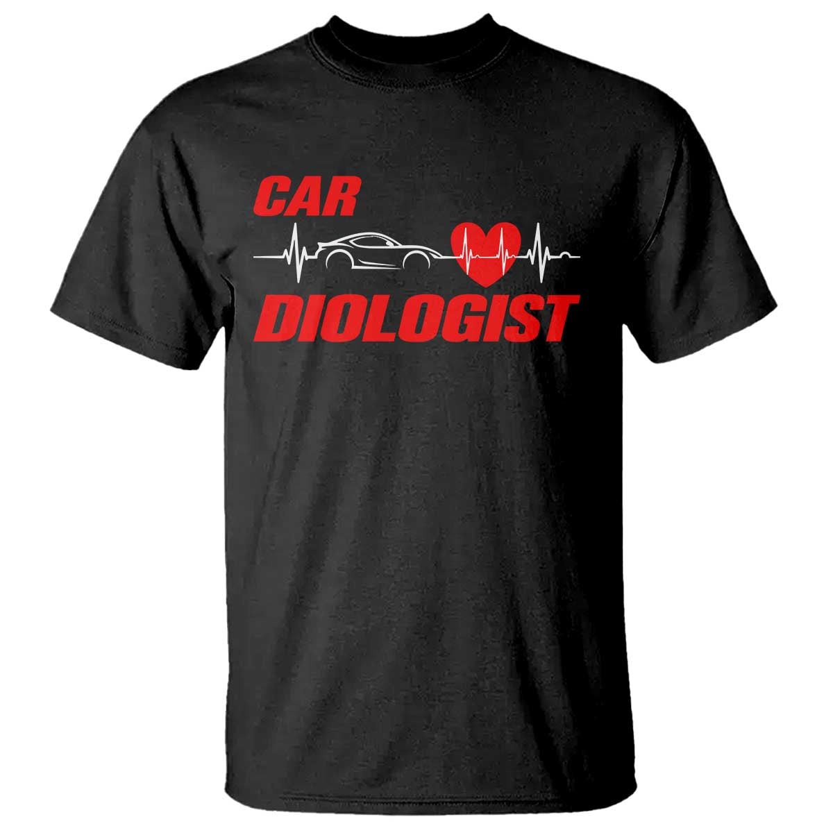 Car Diologist T Shirt Funny Car Guy Mechanic Engineer Heartbeat