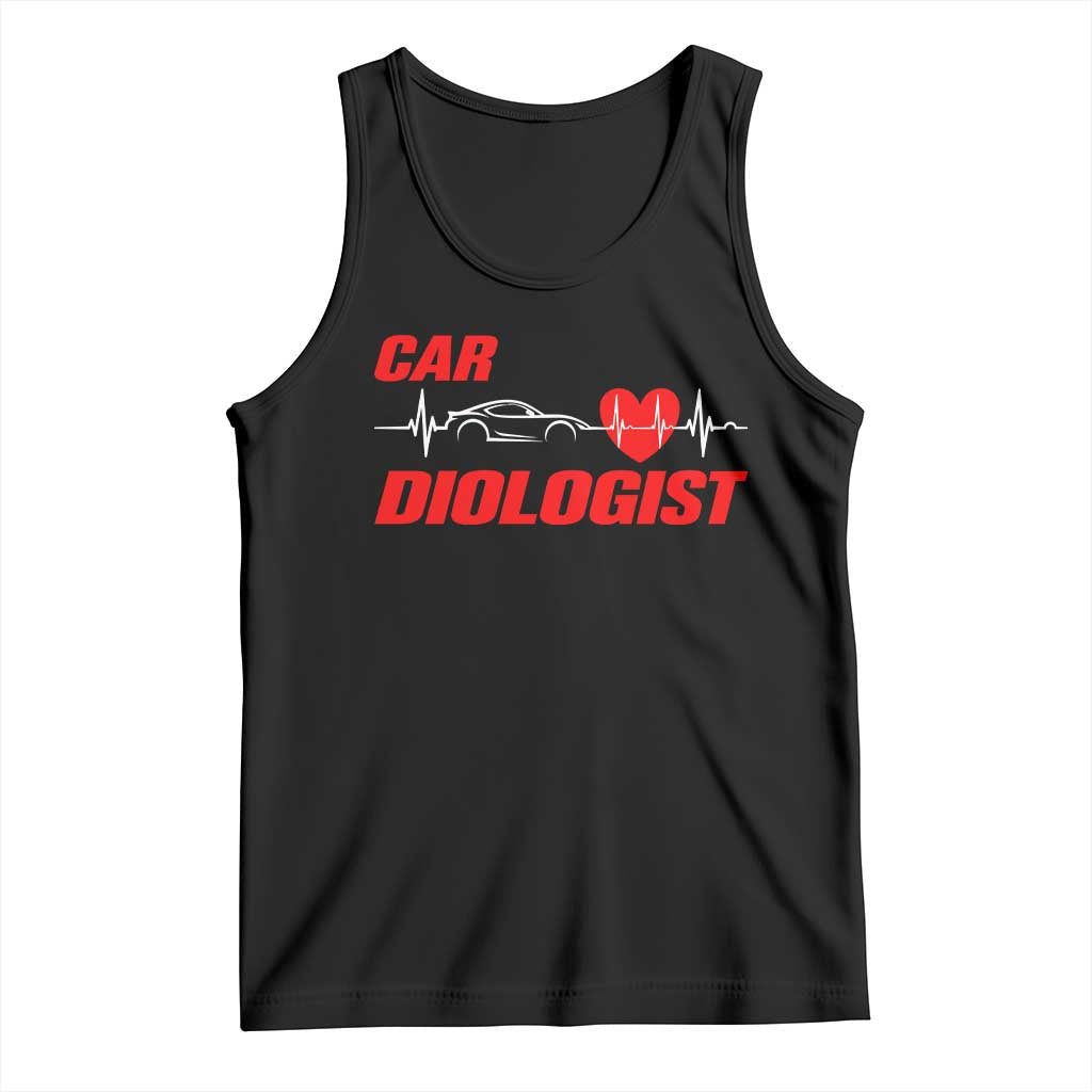 Car Diologist Tank Top Funny Car Guy Mechanic Engineer Heartbeat