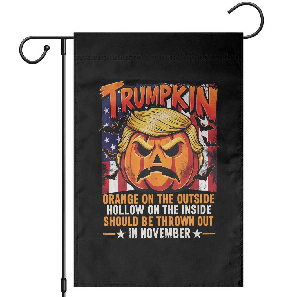 Trumpkin Halloween Garden Flag Orange On The Outside Hollow Inside Should Be Thrown Out In November Anti Humor