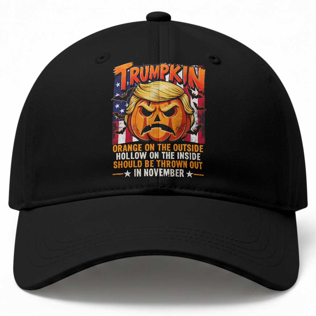 Trumpkin Halloween Baseball Cap Orange On The Outside Hollow Inside Should Be Thrown Out In November Anti Humor