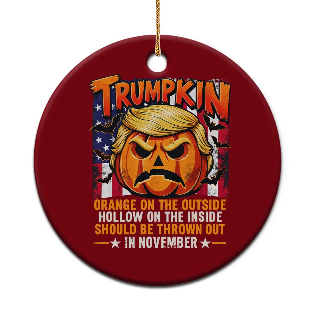 Trumpkin Halloween Ceramic Ornament Orange On The Outside Hollow Inside Should Be Thrown Out In November Anti Humor