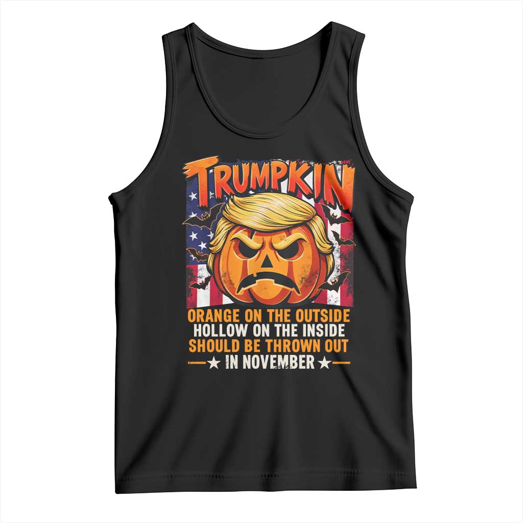 Trumpkin Halloween Tank Top Orange On The Outside Hollow Inside Should Be Thrown Out In November Anti Humor