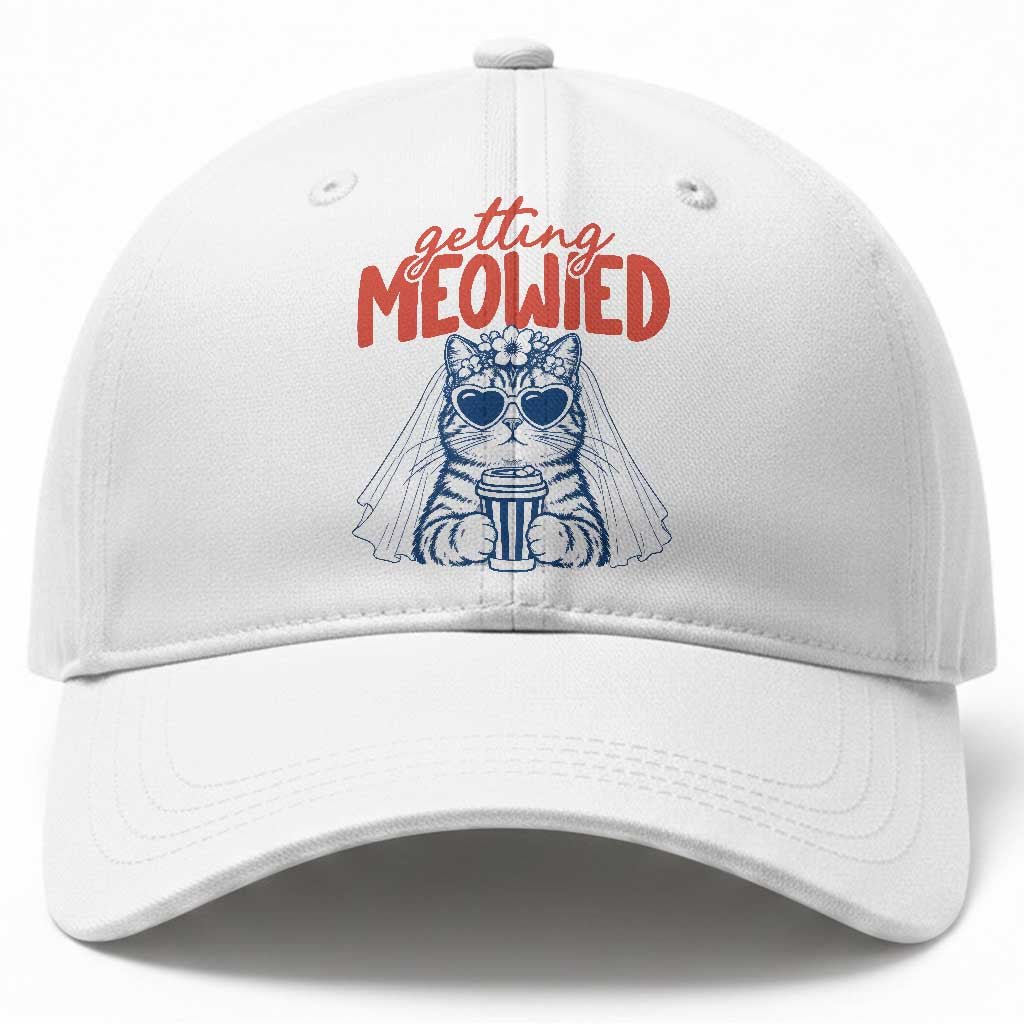 Getting Meowied Funny Cat Bride Bachelorette Party Baseball Cap Kitten Wedding Humor
