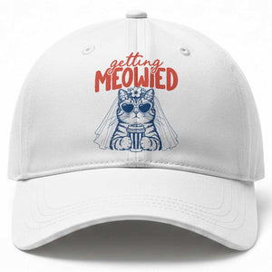 Getting Meowied Funny Cat Bride Bachelorette Party Baseball Cap Kitten Wedding Humor