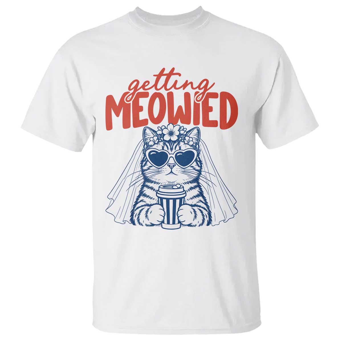Getting Meowied Funny Cat Bride Bachelorette Party T Shirt Kitten Wedding Humor