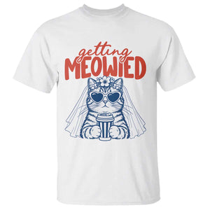 Getting Meowied Funny Cat Bride Bachelorette Party T Shirt Kitten Wedding Humor