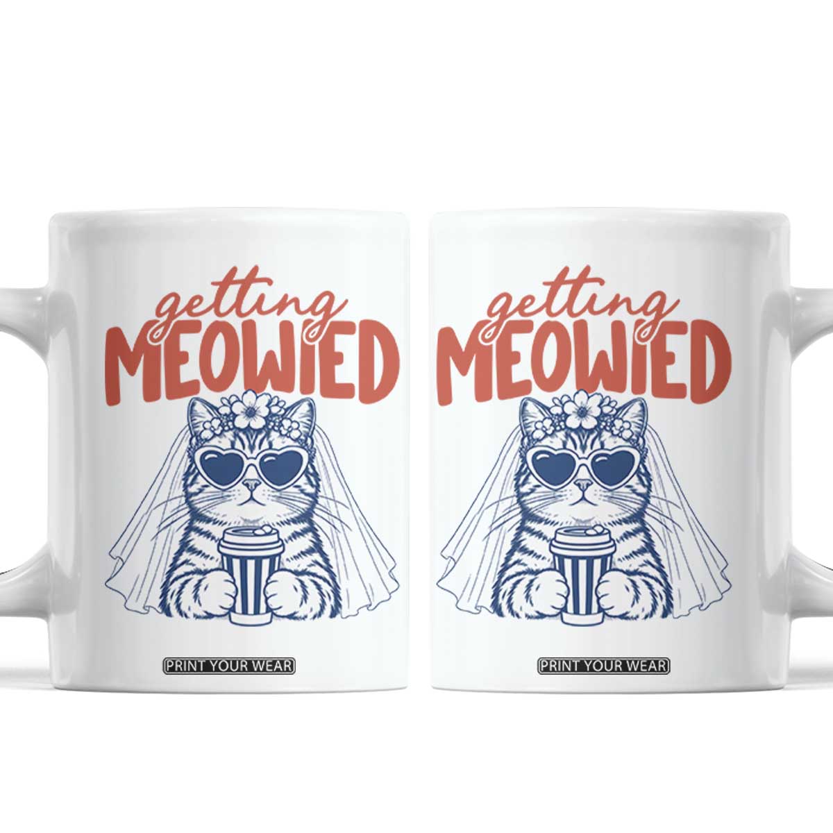 Getting Meowied Funny Cat Bride Bachelorette Party Coffee Mug Kitten Wedding Humor