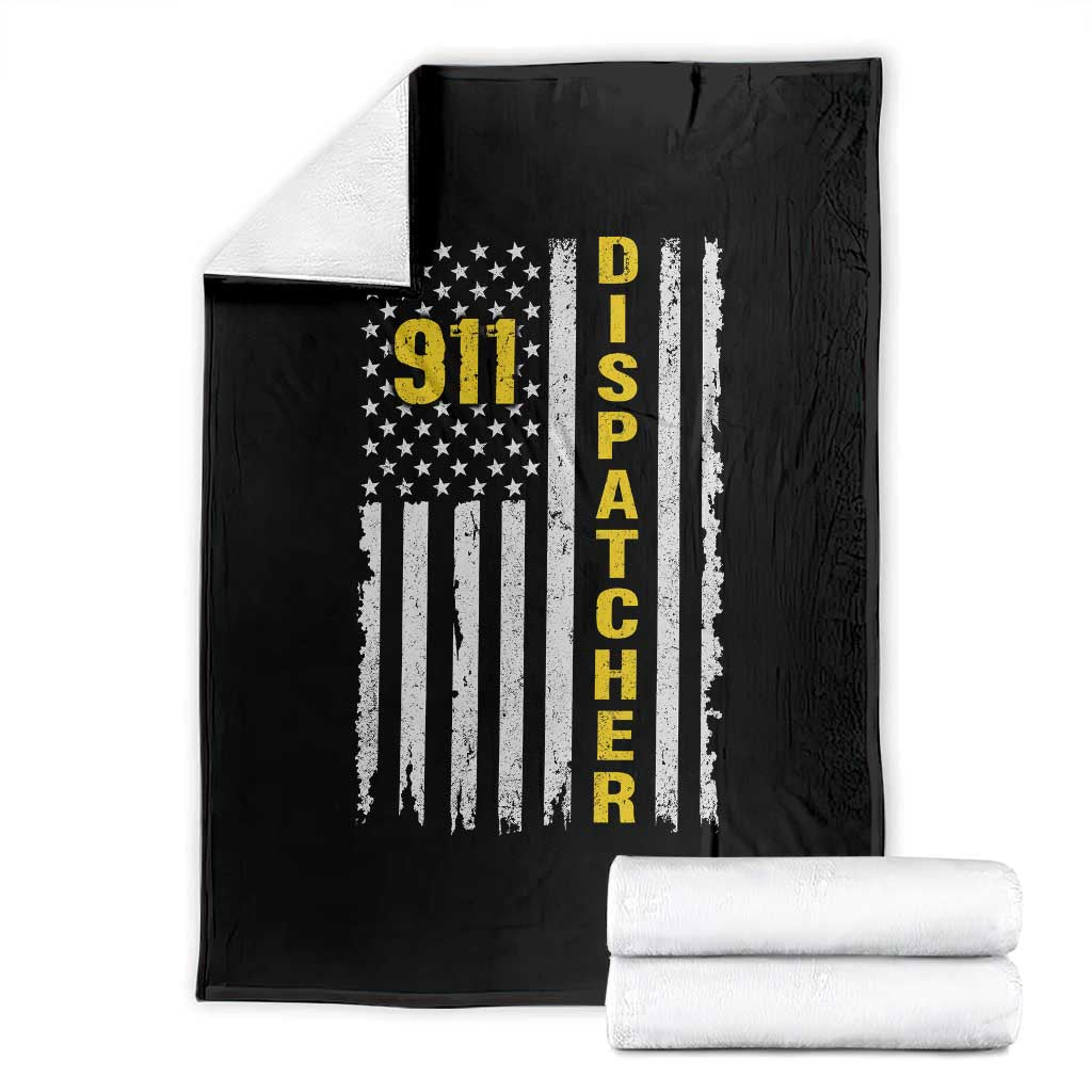 Patriotic 911 Dispatcher Police Emergency American Flag Throw Blanket