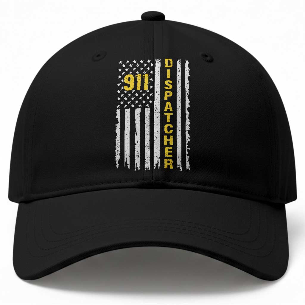 Patriotic 911 Dispatcher Police Emergency American Flag Baseball Cap