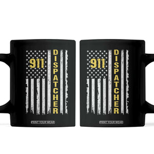 Patriotic 911 Dispatcher Police Emergency American Flag Coffee Mug