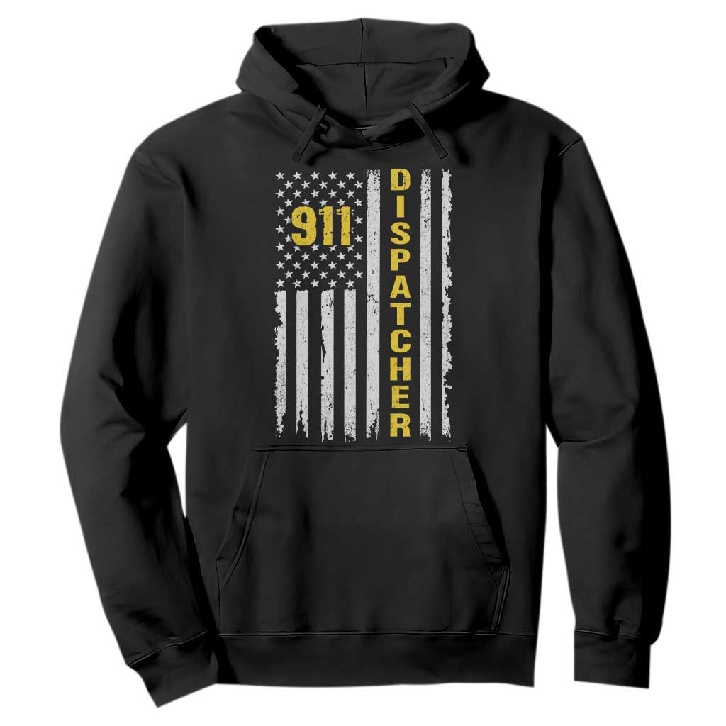 Patriotic 911 Dispatcher Police Emergency American Flag Hoodie