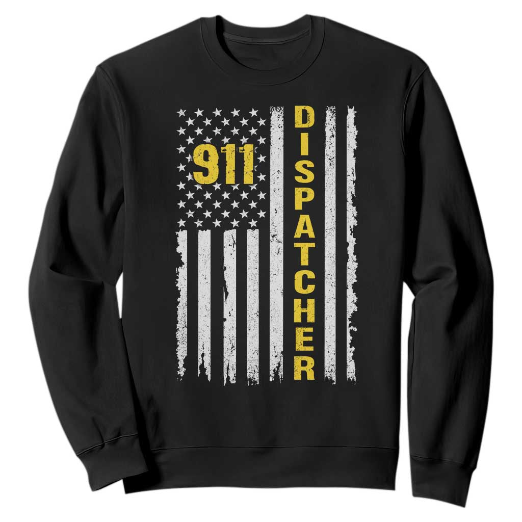 Patriotic 911 Dispatcher Police Emergency American Flag Sweatshirt