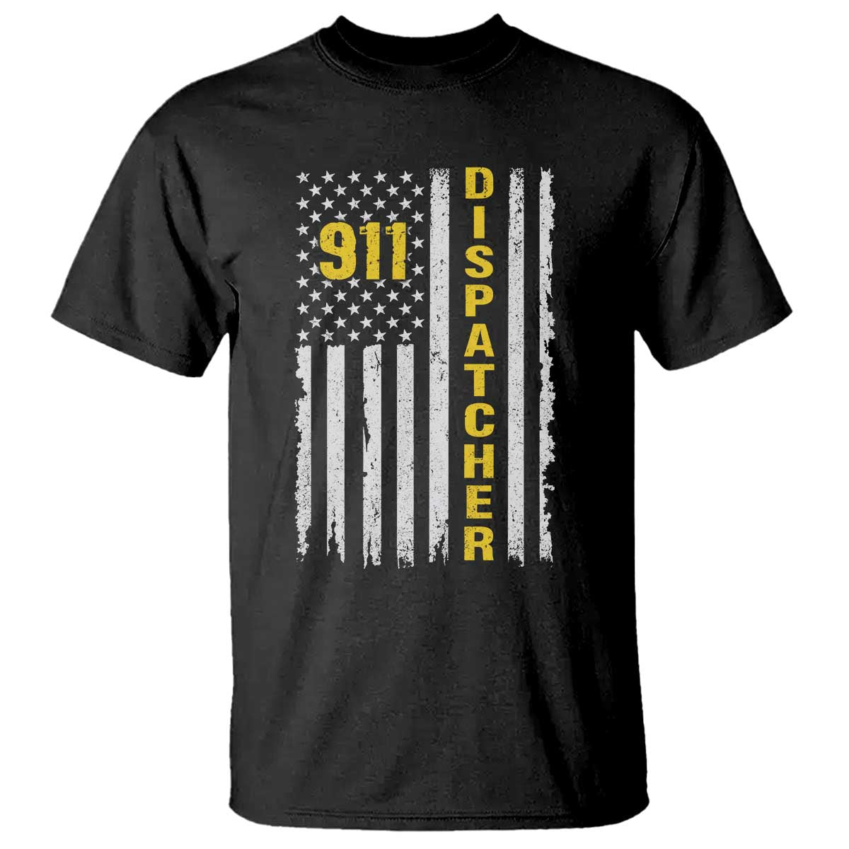 Patriotic 911 Dispatcher Police Emergency American Flag T Shirt