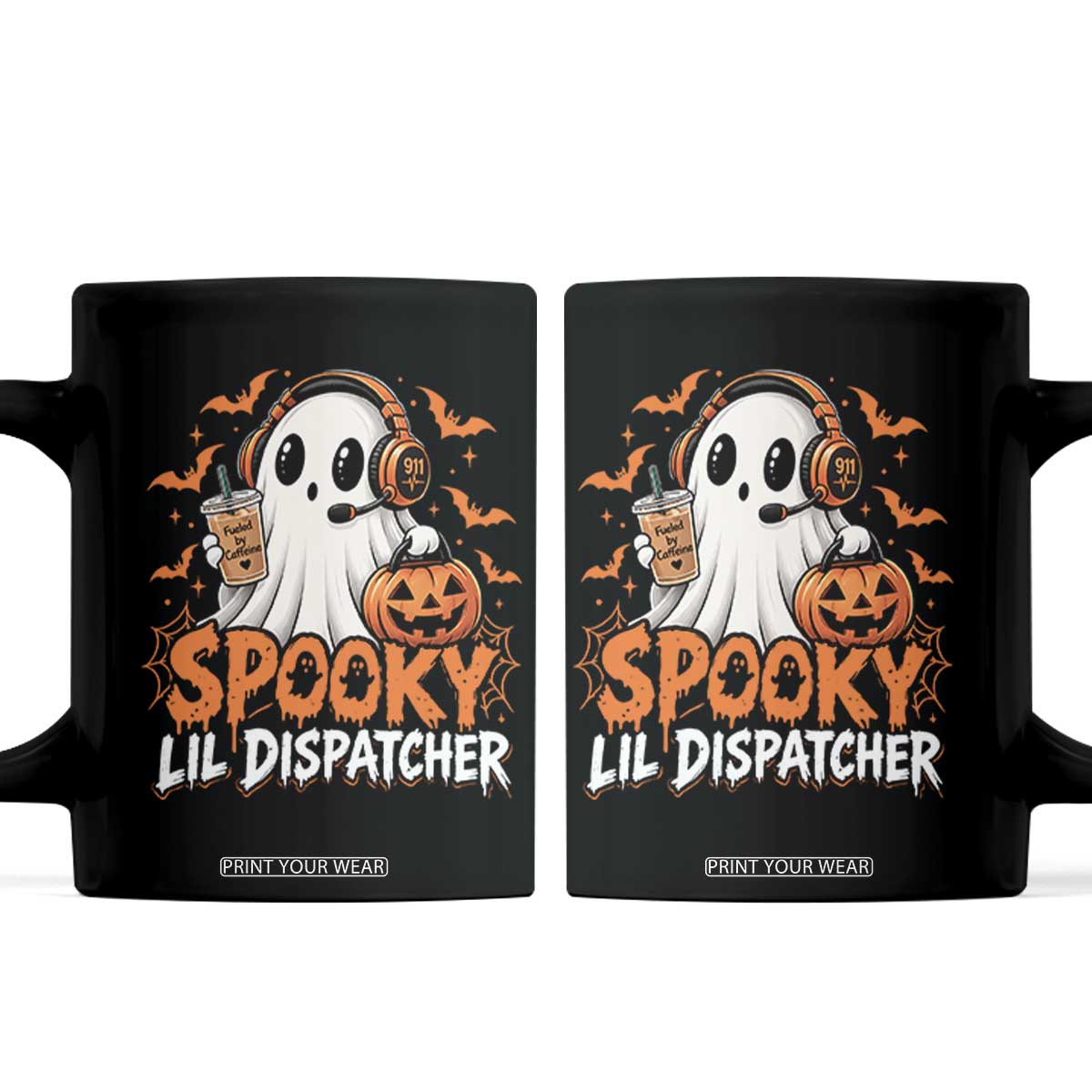 Halloween 911 Dispatcher Coffee Mug Spooky Lil Operator Ghost 911 Emergency