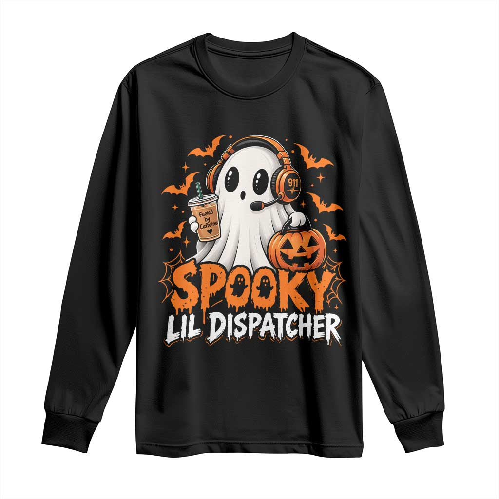 Halloween 911 Dispatcher Long Sleeve Shirt Spooky Lil Operator Ghost 911 Emergency