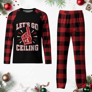 Lets Go Ceiling Fan Funny Lazy Halloween Plaid Pajama Set
