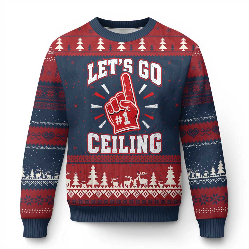 Lets Go Ceiling Fan Funny Lazy Halloween Ugly Christmas Sweater