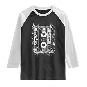 Y2k Cassette 90s Hip Hop 2000s Grunge Vintage Graphic Raglan Shirt