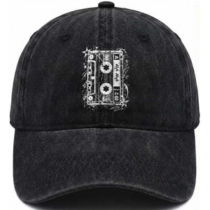 Y2k Cassette 90s Hip Hop 2000s Grunge Vintage Graphic Washed Cotton Baseball Cap