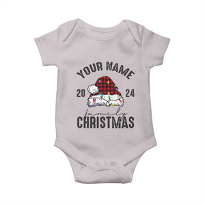 Personalized Christmas Family Baby Onesie Custom Name Family Christmas 2024 Santa Hat TS11 Ice Gray Print Your Wear