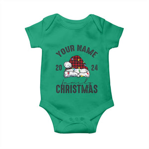 Personalized Christmas Family Baby Onesie Custom Name Family Christmas 2024 Santa Hat TS11 Irish Green Print Your Wear