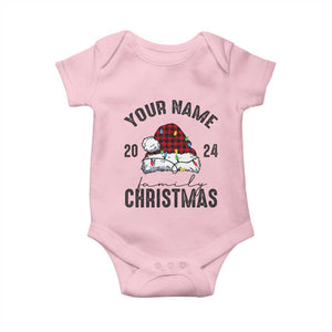 Personalized Christmas Family Baby Onesie Custom Name Family Christmas 2024 Santa Hat TS11 Light Pink Print Your Wear