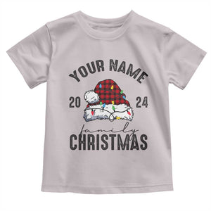 Personalized Christmas Family Baby Shirt Custom Name Family Christmas 2024 Santa Hat TS11 Ice Gray Print Your Wear