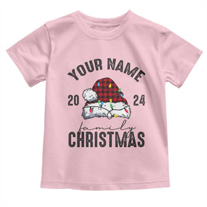 Personalized Christmas Family Baby Shirt Custom Name Family Christmas 2024 Santa Hat TS11 Light Pink Print Your Wear