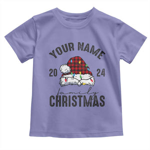 Personalized Christmas Family Baby Shirt Custom Name Family Christmas 2024 Santa Hat TS11 Violet Print Your Wear