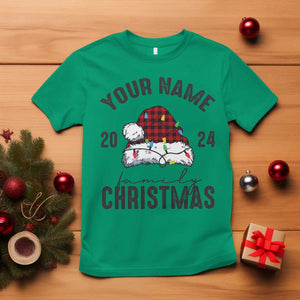 Personalized Christmas Family T Shirt Custom Name Family Christmas 2024 Santa Hat TS11 Irish Green Print Your Wear