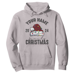 Personalized Christmas Family Hoodie Custom Name Family Christmas 2024 Santa Hat TS11 Ice Gray Print Your Wear