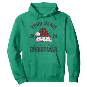 Personalized Christmas Family Hoodie Custom Name Family Christmas 2024 Santa Hat TS11 Irish Green Print Your Wear