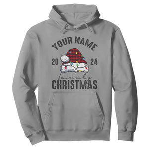 Personalized Christmas Family Hoodie Custom Name Family Christmas 2024 Santa Hat TS11 Sport Gray Print Your Wear