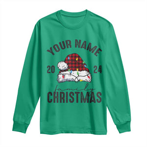 Personalized Christmas Family Long Sleeve Shirt Custom Name Family Christmas 2024 Santa Hat TS11 Irish Green Print Your Wear