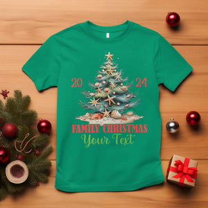 Personalized Christmas Family In Hawaii T Shirt Custom Name Family Christmas 2024 Sea Christmas Tree TS11 Irish Green Print Your Wear