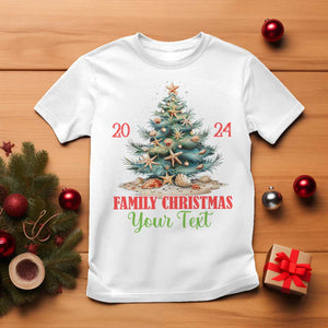 Personalized Christmas Family In Hawaii T Shirt Custom Name Family Christmas 2024 Sea Christmas Tree TS11 White Print Your Wear