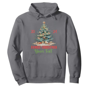 Personalized Christmas Family In Hawaii Hoodie Custom Name Family Christmas 2024 Sea Christmas Tree TS11 Charcoal Print Your Wear