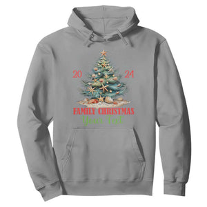 Personalized Christmas Family In Hawaii Hoodie Custom Name Family Christmas 2024 Sea Christmas Tree TS11 Sport Gray Print Your Wear