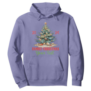 Personalized Christmas Family In Hawaii Hoodie Custom Name Family Christmas 2024 Sea Christmas Tree TS11 Violet Print Your Wear