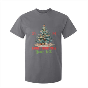 Personalized Christmas Family In Hawaii T Shirt For Kid Custom Name Family Christmas 2024 Sea Christmas Tree TS11 Charcoal Print Your Wear