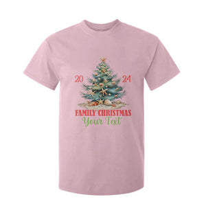 Personalized Christmas Family In Hawaii T Shirt For Kid Custom Name Family Christmas 2024 Sea Christmas Tree TS11 Light Pink Print Your Wear