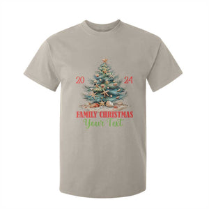 Personalized Christmas Family In Hawaii T Shirt For Kid Custom Name Family Christmas 2024 Sea Christmas Tree TS11 Sand Print Your Wear