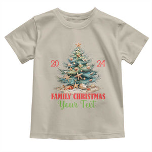 Personalized Christmas Family In Hawaii Toddler T Shirt Custom Name Family Christmas 2024 Sea Christmas Tree TS11 Sand Print Your Wear