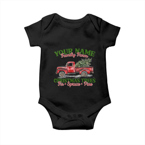 Personalized Christmas Family Baby Onesie Custom Name Family Farm Christmas Trees Vintage Truck TS11 Black Print Your Wear