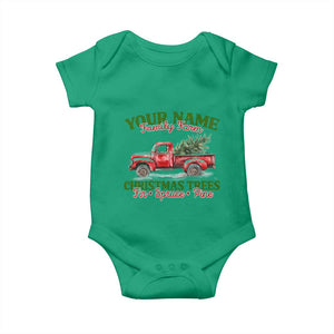 Personalized Christmas Family Baby Onesie Custom Name Family Farm Christmas Trees Vintage Truck TS11 Irish Green Print Your Wear