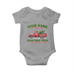 Personalized Christmas Family Baby Onesie Custom Name Family Farm Christmas Trees Vintage Truck TS11 Sport Gray Print Your Wear