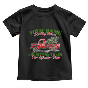 Personalized Christmas Family Baby Shirt Custom Name Family Farm Christmas Trees Vintage Truck TS11 Black Print Your Wear